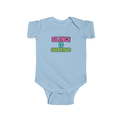 Silence is Suspicious - Baby Bodysuit - Bold Silence