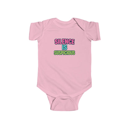 Silence is Suspicious - Baby Bodysuit - Bold Silence
