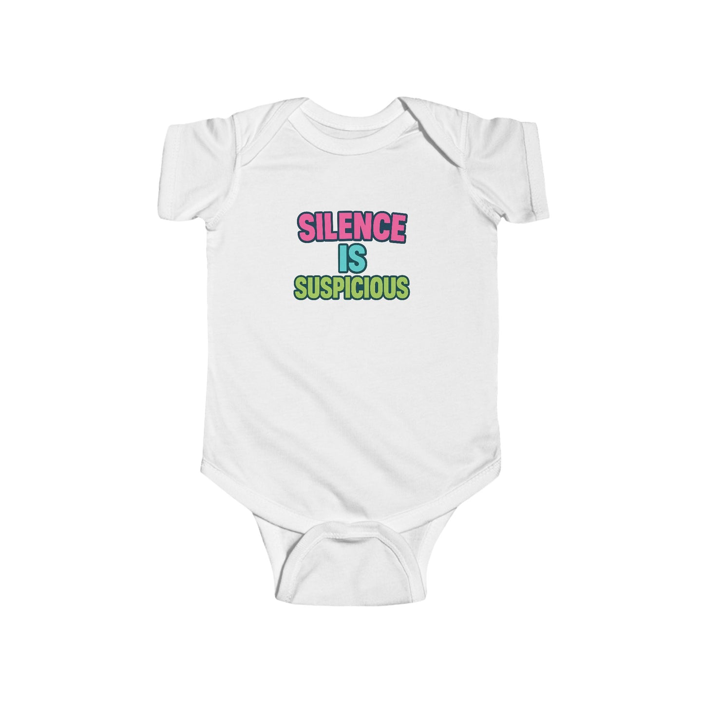 Silence is Suspicious - Baby Bodysuit - Bold Silence