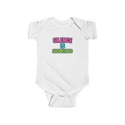 Silence is Suspicious - Baby Bodysuit - Bold Silence