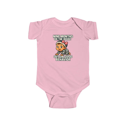 9 Months on the Inside, Out on Good Behavior - Baby Bodysuit - Charlotte