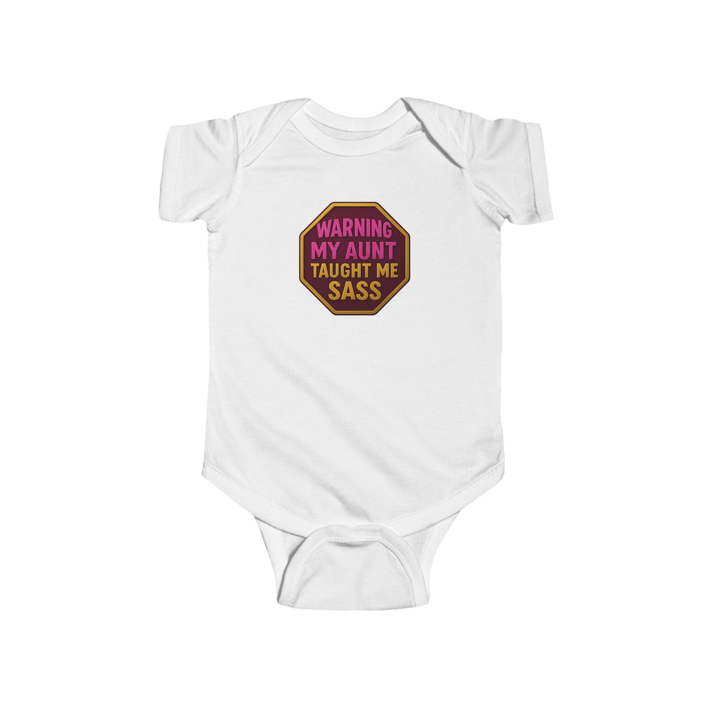 Warning, My Aunt Taught Me Sass - Baby Bodysuit - Red Sass