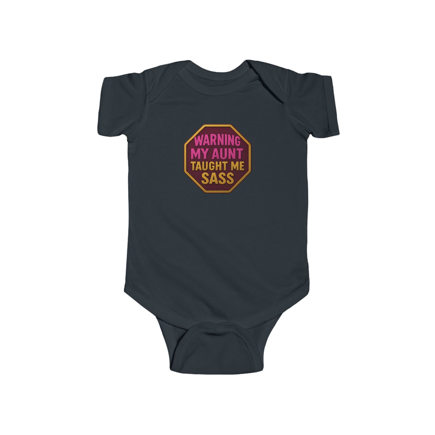 Warning, My Aunt Taught Me Sass - Baby Bodysuit - Red Sass