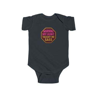 Warning, My Aunt Taught Me Sass - Baby Bodysuit - Red Sass