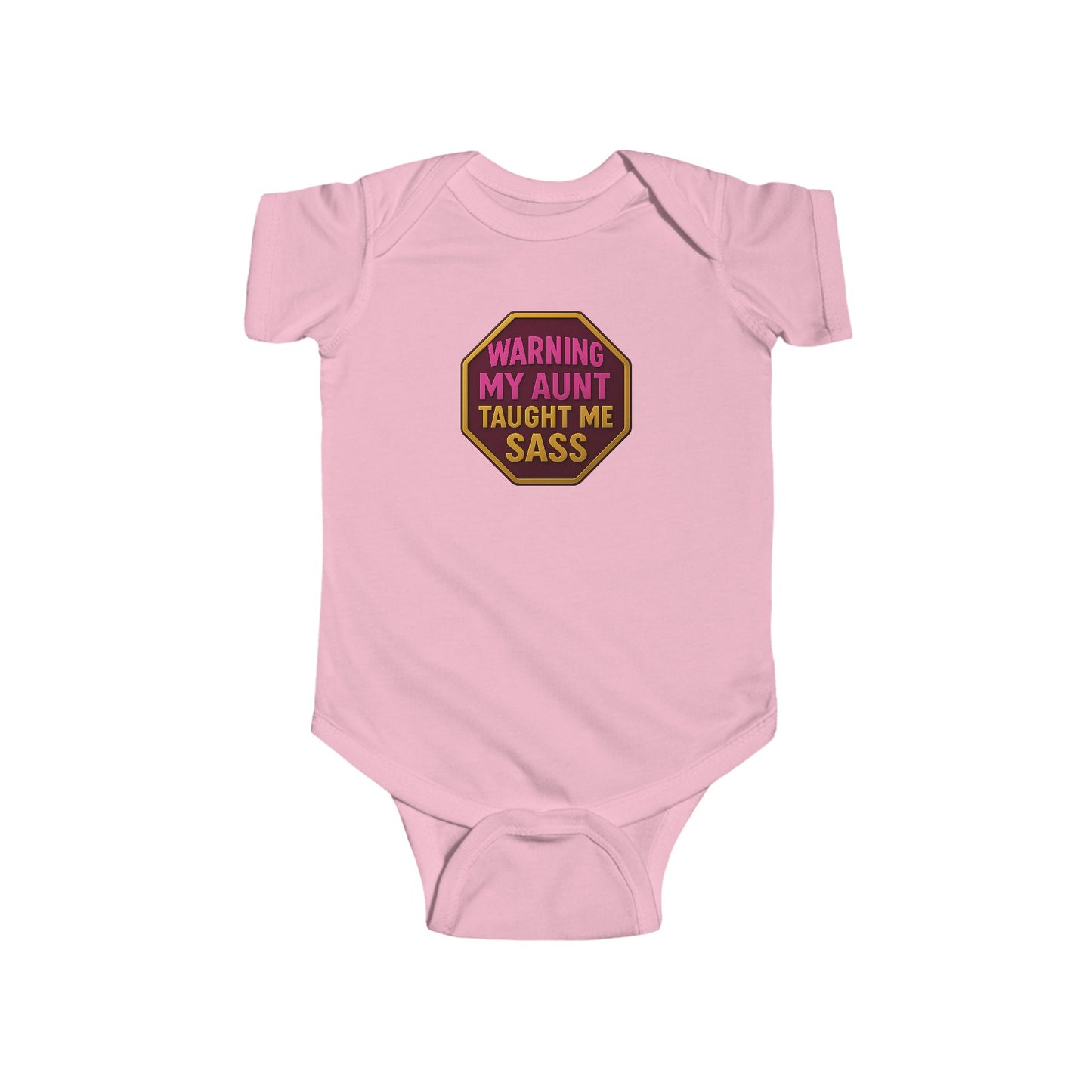 Warning, My Aunt Taught Me Sass - Baby Bodysuit - Red Sass
