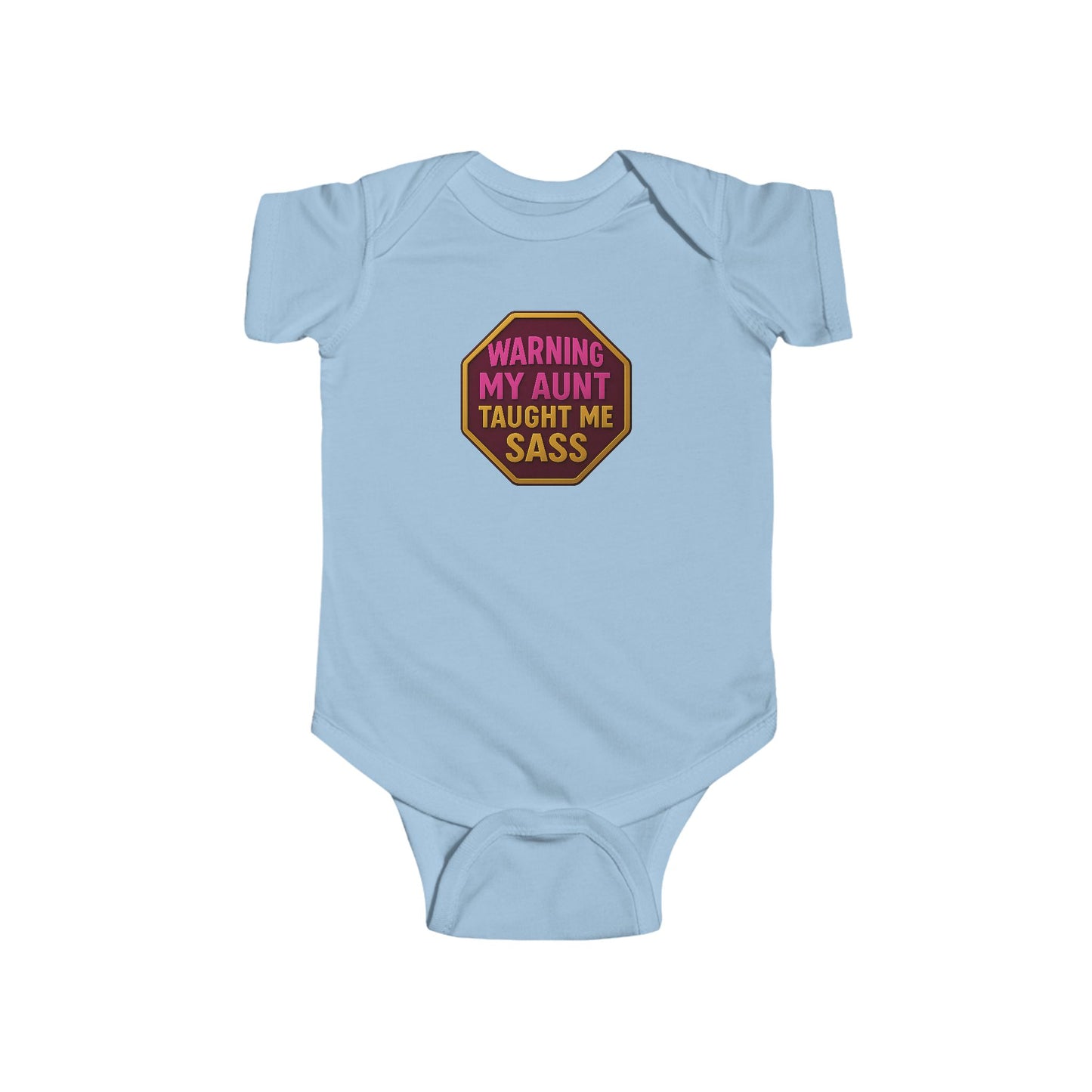 Warning, My Aunt Taught Me Sass - Baby Bodysuit - Red Sass