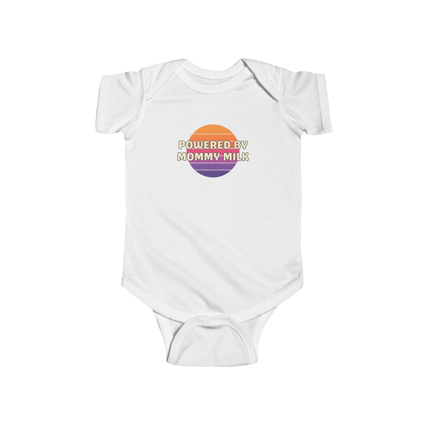 Powered by Mommy Milk - Baby Bodysuit - on Miami Sunset