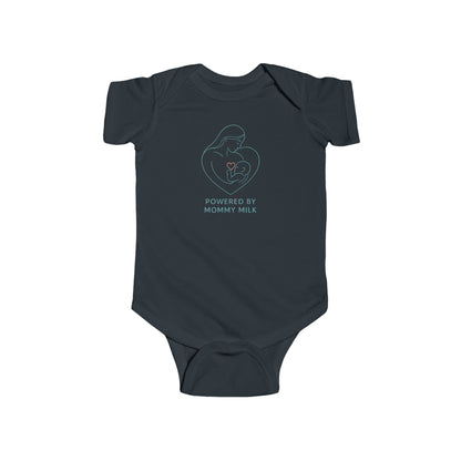 Powered by Mommy Milk - Baby Bodysuit - Love in Teal