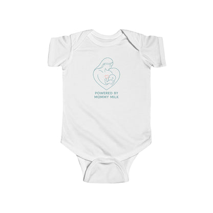 Powered by Mommy Milk - Baby Bodysuit - Love in Teal