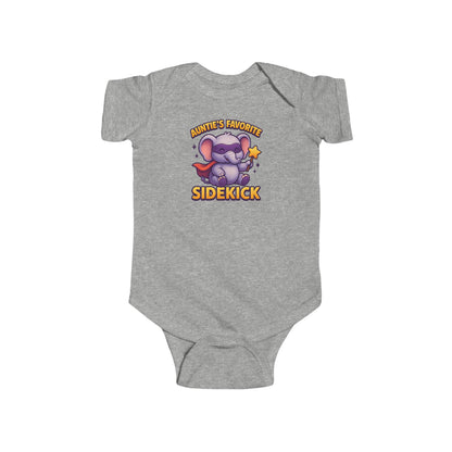 Auntie's Favorite Sidekick - Baby Bodysuit - Super Elephant