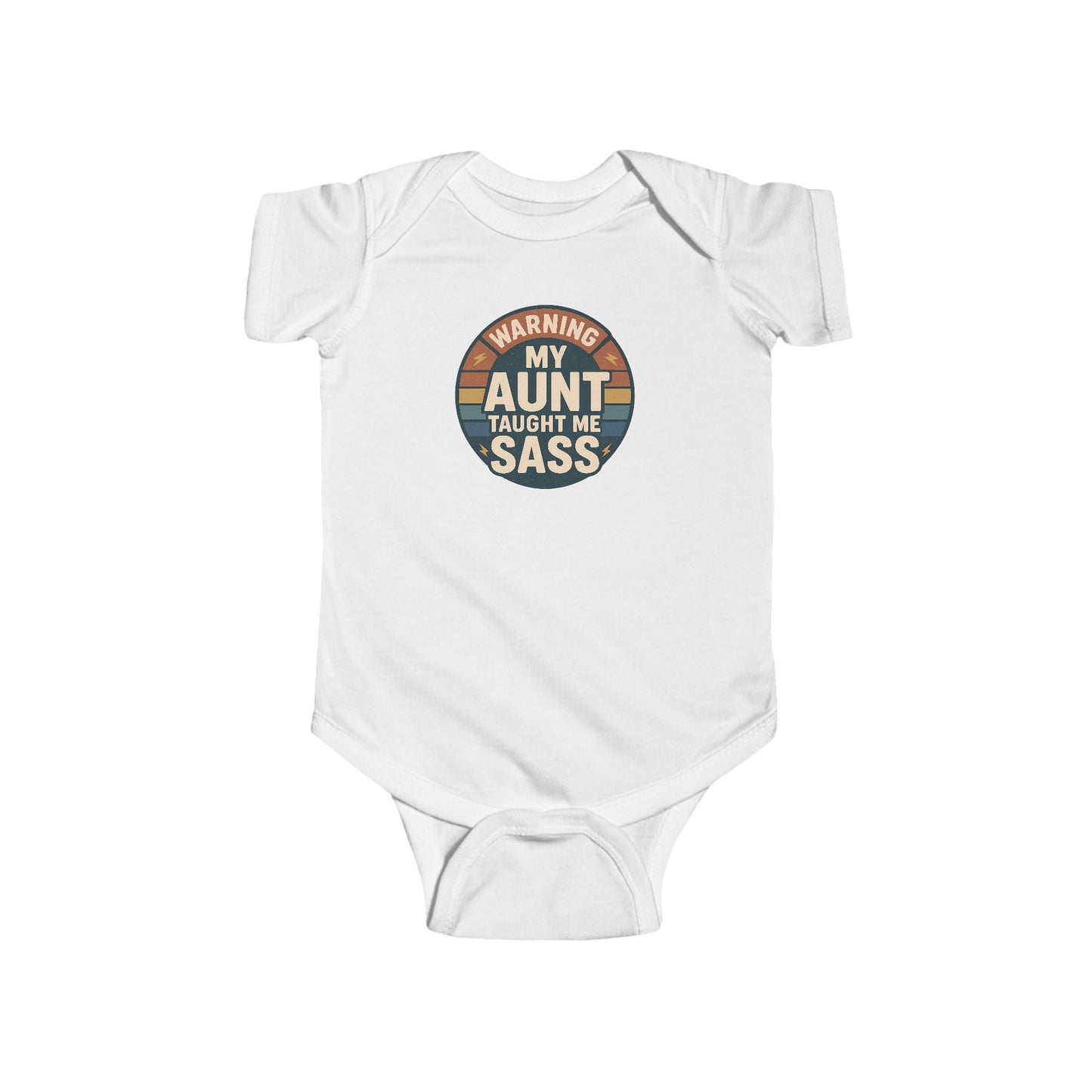Warning, My Aunt Taught Me Sass - Baby Bodysuit - Vintage Sass