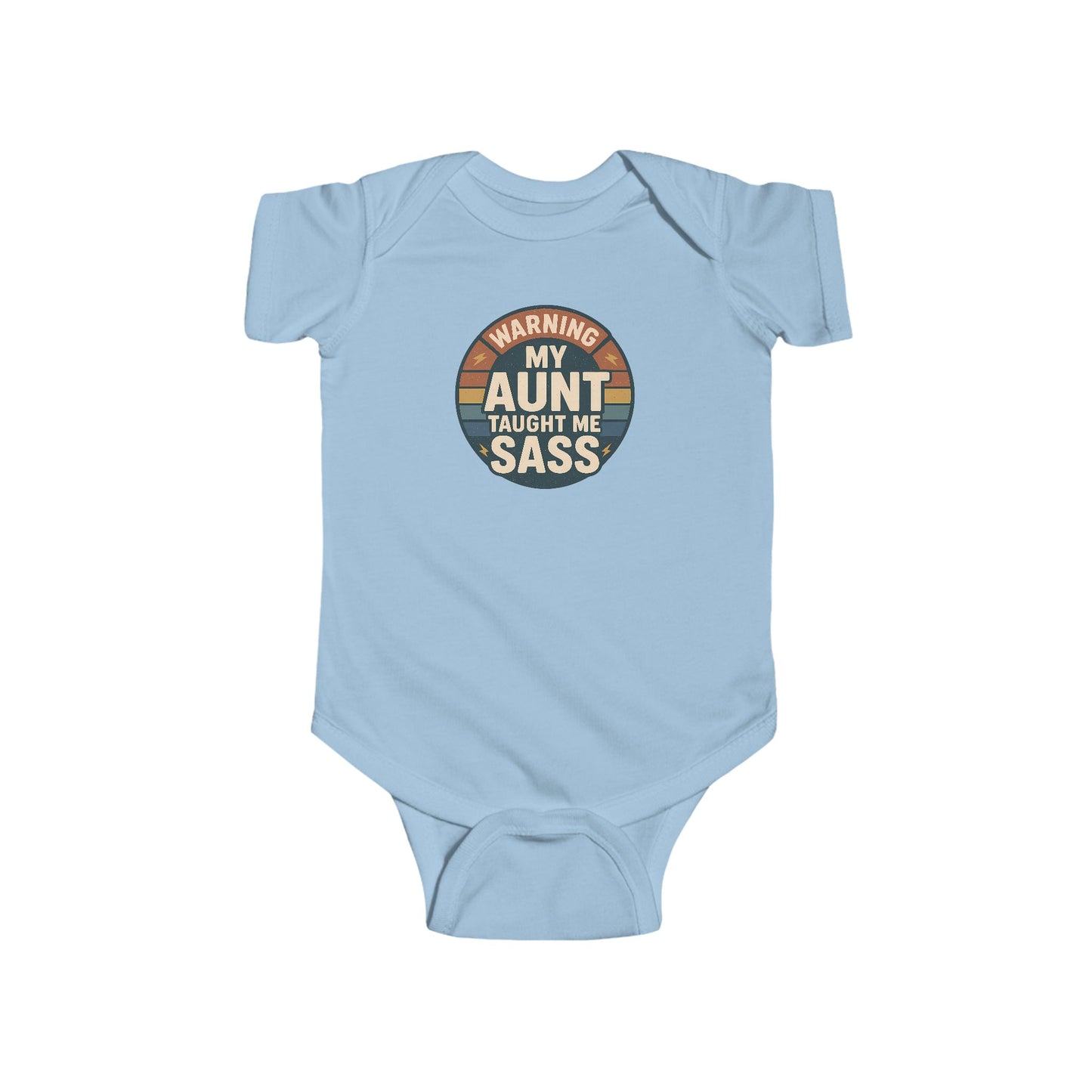 Warning, My Aunt Taught Me Sass - Baby Bodysuit - Vintage Sass