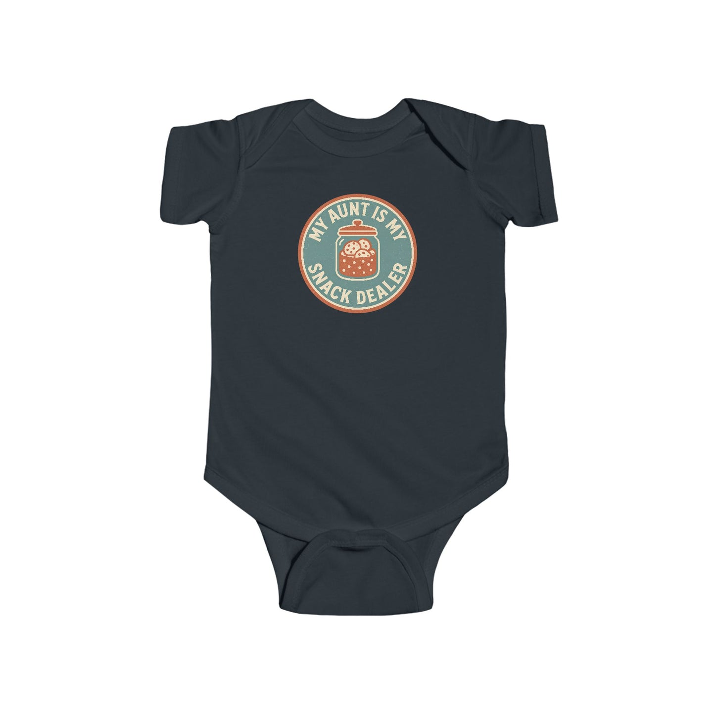 My Aunt is My Personal Snack Dealer - Baby Bodysuit - Vintage Sea Green Stamp