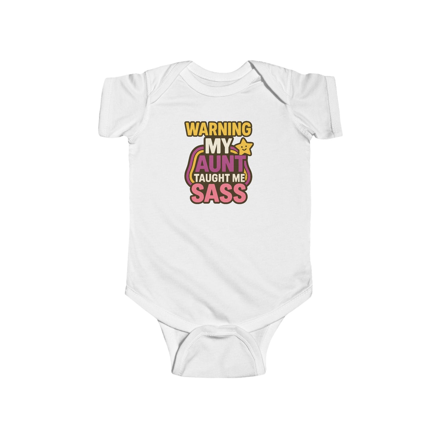 Warning, My Aunt Taught Me Sass - Baby Bodysuit - Retro Sass