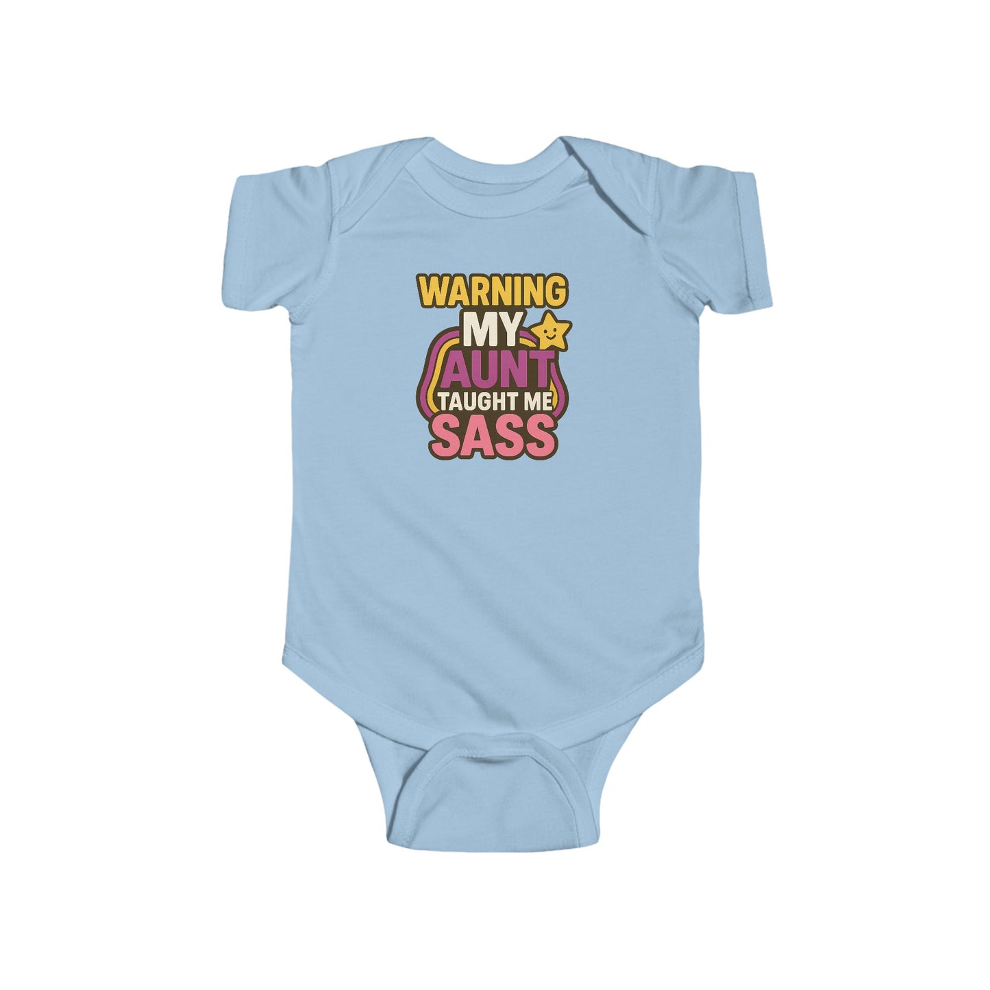 Warning, My Aunt Taught Me Sass - Baby Bodysuit - Retro Sass