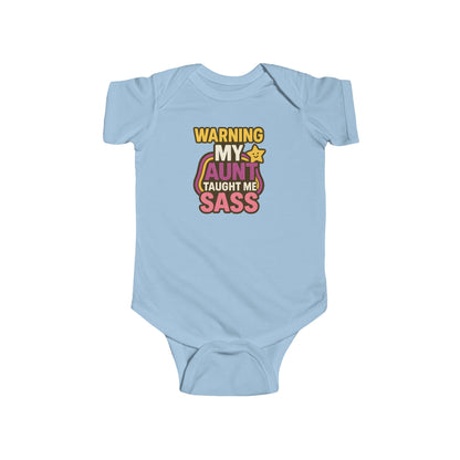 Warning, My Aunt Taught Me Sass - Baby Bodysuit - Retro Sass