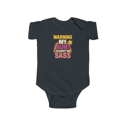 Warning, My Aunt Taught Me Sass - Baby Bodysuit - Retro Sass