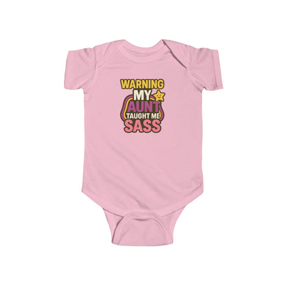 Warning, My Aunt Taught Me Sass - Baby Bodysuit - Retro Sass