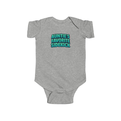 Auntie's Favorite Sidekick - Baby Bodysuit - Bold in Emerald