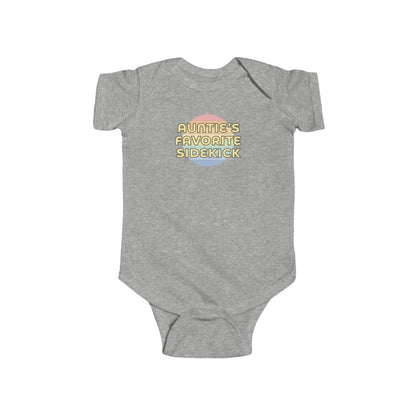 Auntie's Favorite Sidekick - Baby Bodysuit - on San Diego Sunset