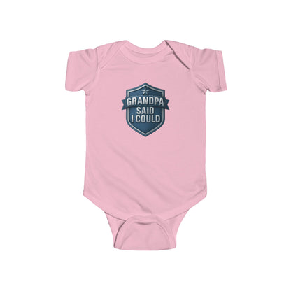 Grandpa Said I Could - Baby Bodysuit - Blue Shield