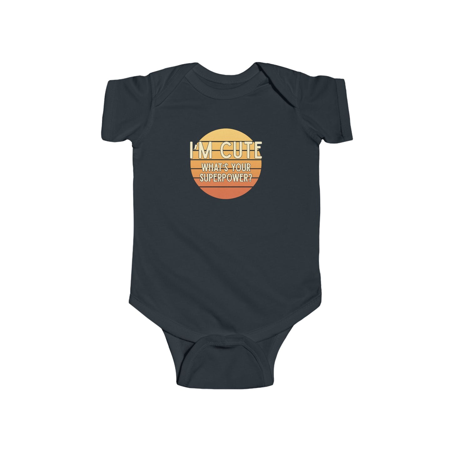 I'm Cute, What's Your Superpower? - Baby Bodysuit - on Key West Sunset