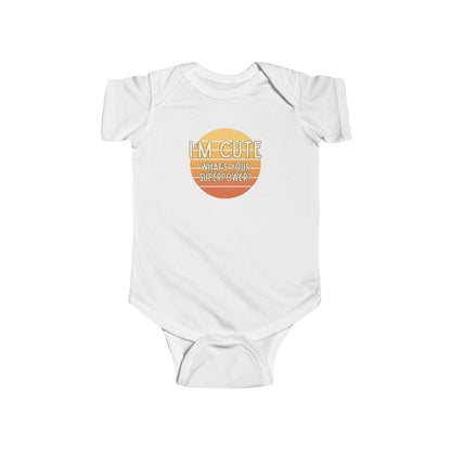 I'm Cute, What's Your Superpower? - Baby Bodysuit - on Key West Sunset