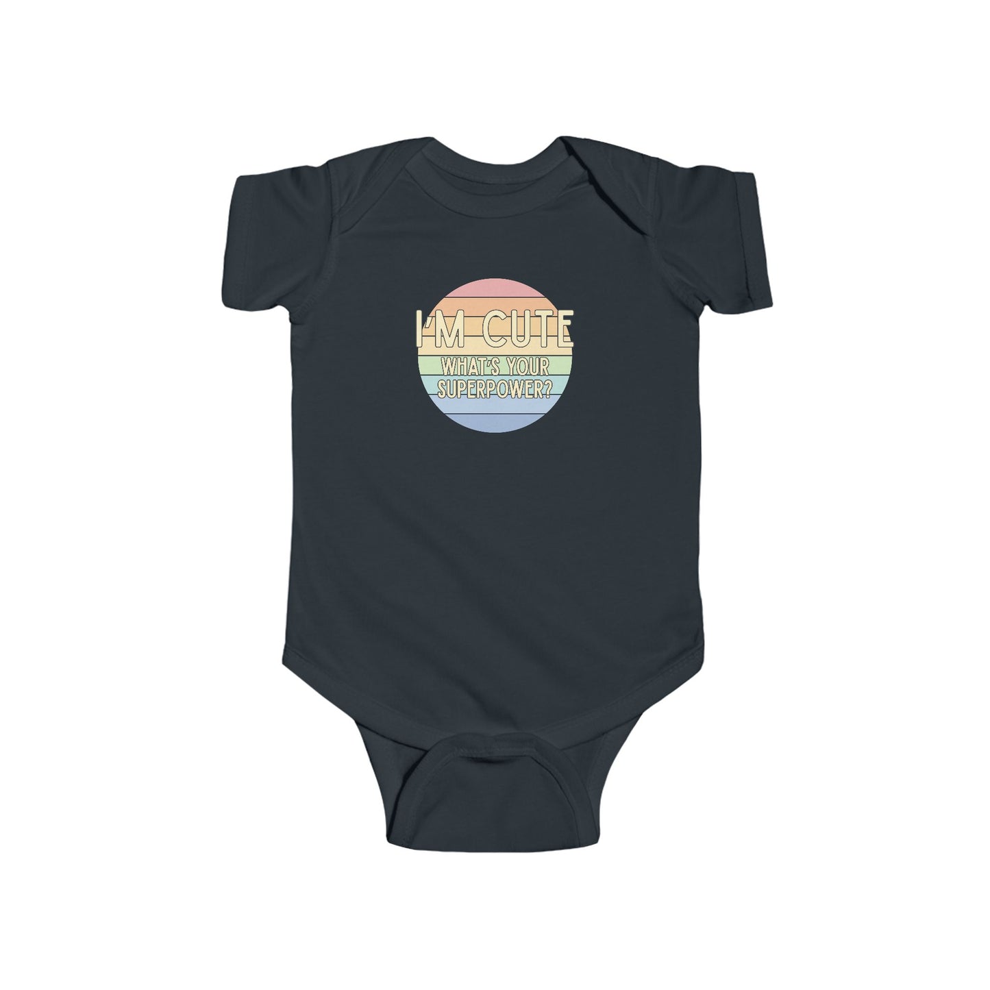 I'm Cute, What's Your Superpower? - Baby Bodysuit - on San Diego Sunset