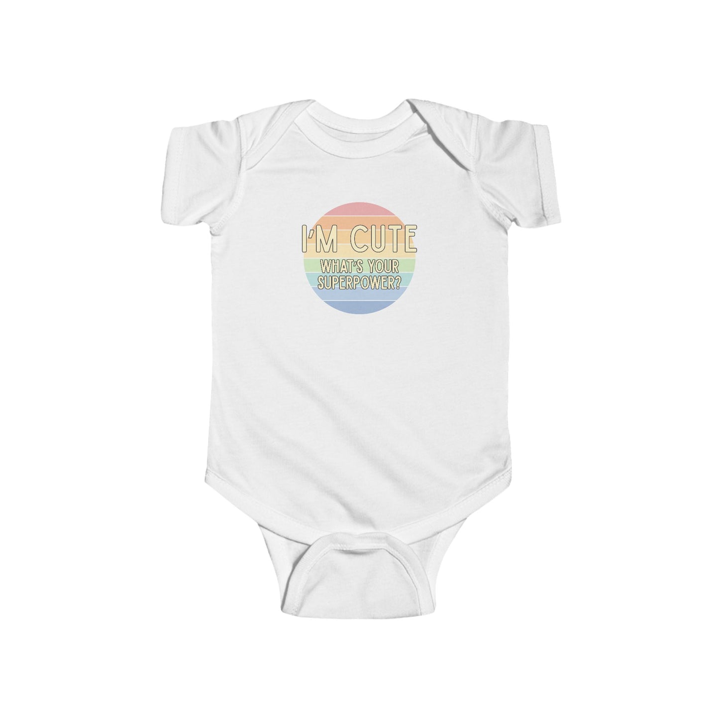 I'm Cute, What's Your Superpower? - Baby Bodysuit - on San Diego Sunset