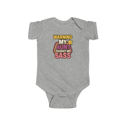 Warning, My Aunt Taught Me Sass - Baby Bodysuit - Retro Sass
