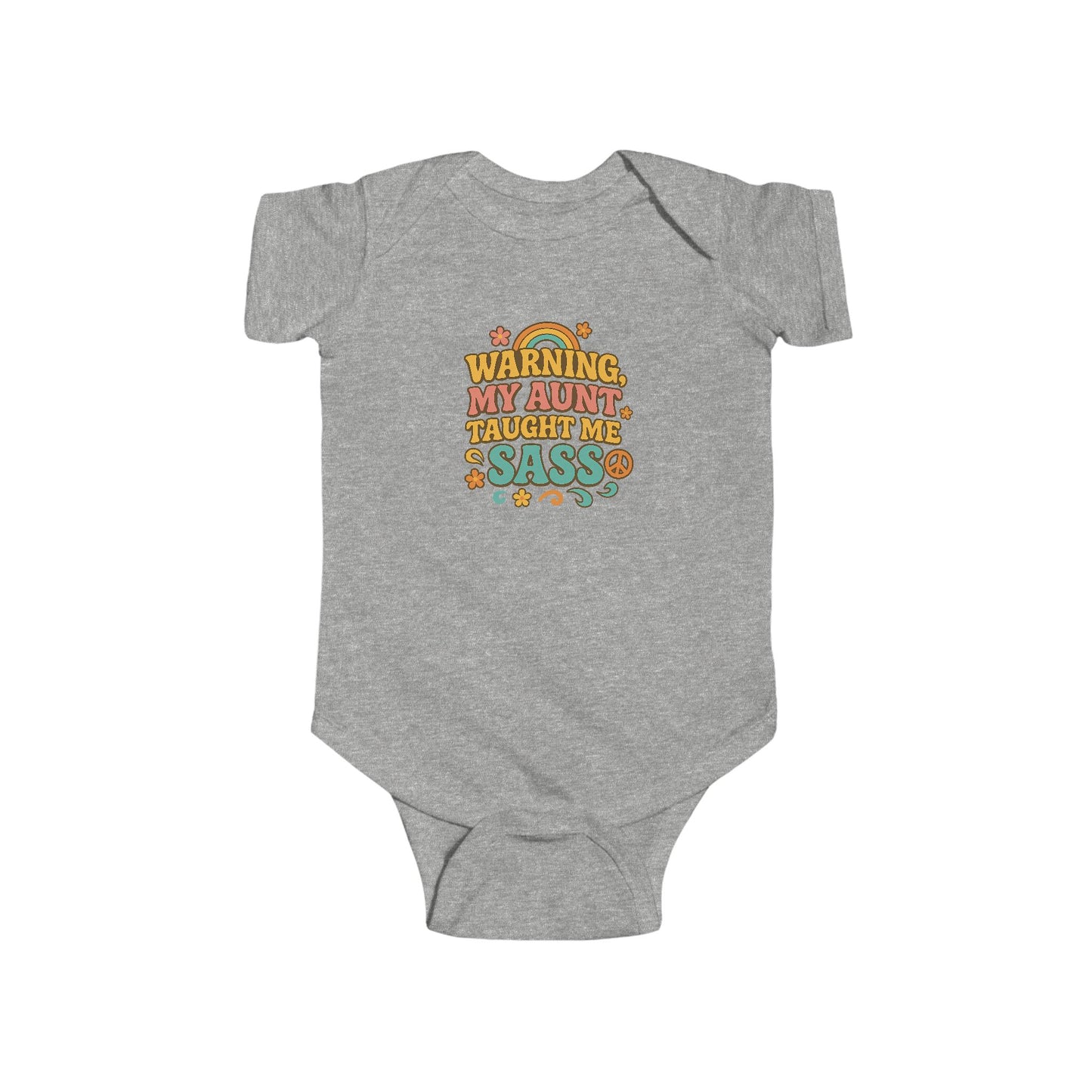 Warning, My Aunt Taught Me Sass - Baby Bodysuit - Groovy Sass