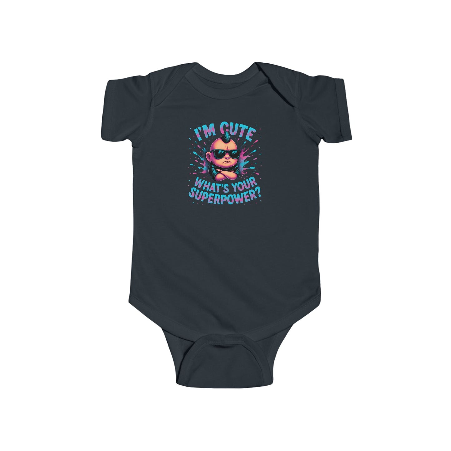 I'm Cute, What's Your Superpower? - Baby Bodysuit - Punk Rocker