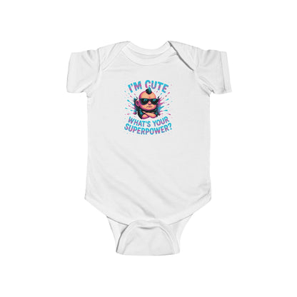 I'm Cute, What's Your Superpower? - Baby Bodysuit - Punk Rocker